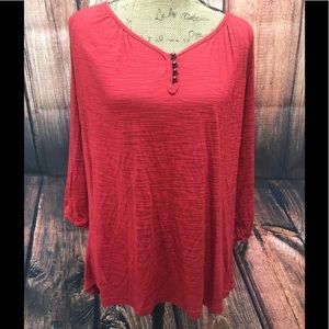 🆕 bobeau size 2x red ribbon color top